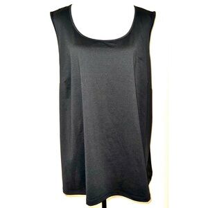 NWT, Black Sleeveless Polyester Layering Tank Top, Plus Size 3X